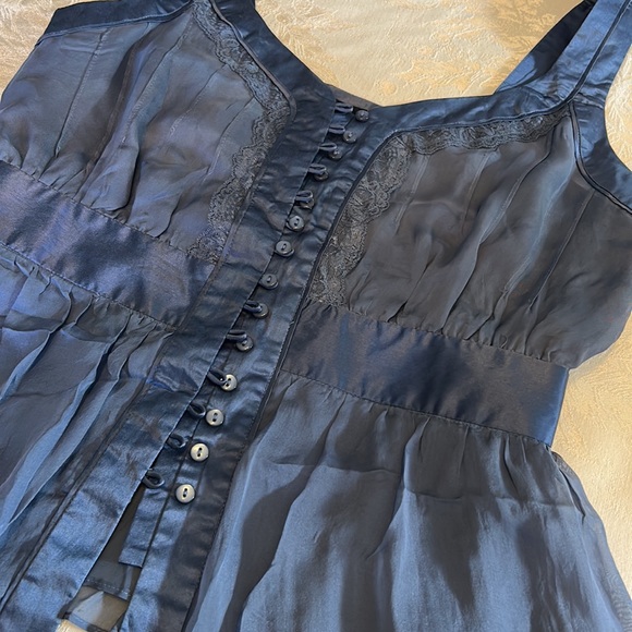 Dusty Blue Chiffon Blouse - Picture 3 of 3